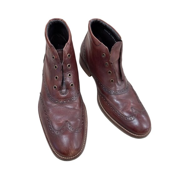 Cole Haan Mens Brown Leather Ankle Wingtip Boots 8M SKU 7796 - Picture 14 of 14